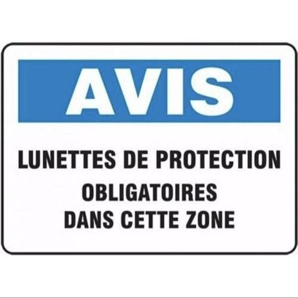 Accuform BILINGUAL FRENCH SIGN EYE FRMPPA822VA FRMPPA822VA - main